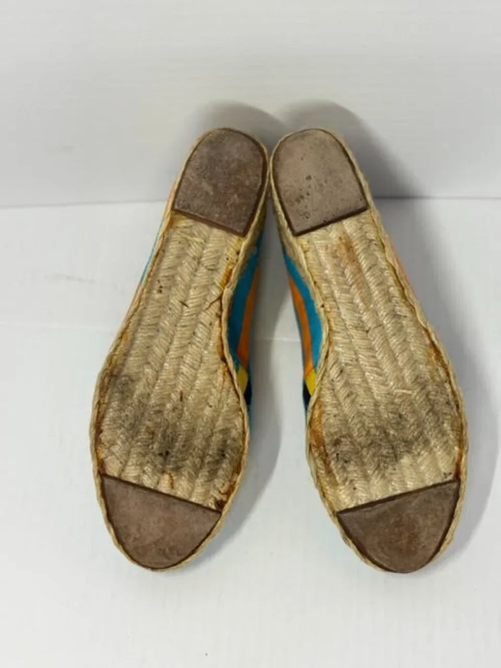 Lauren Ralph Lauren Striped Espadrille Wedge Peep Toe Shoes Women’s Size 11